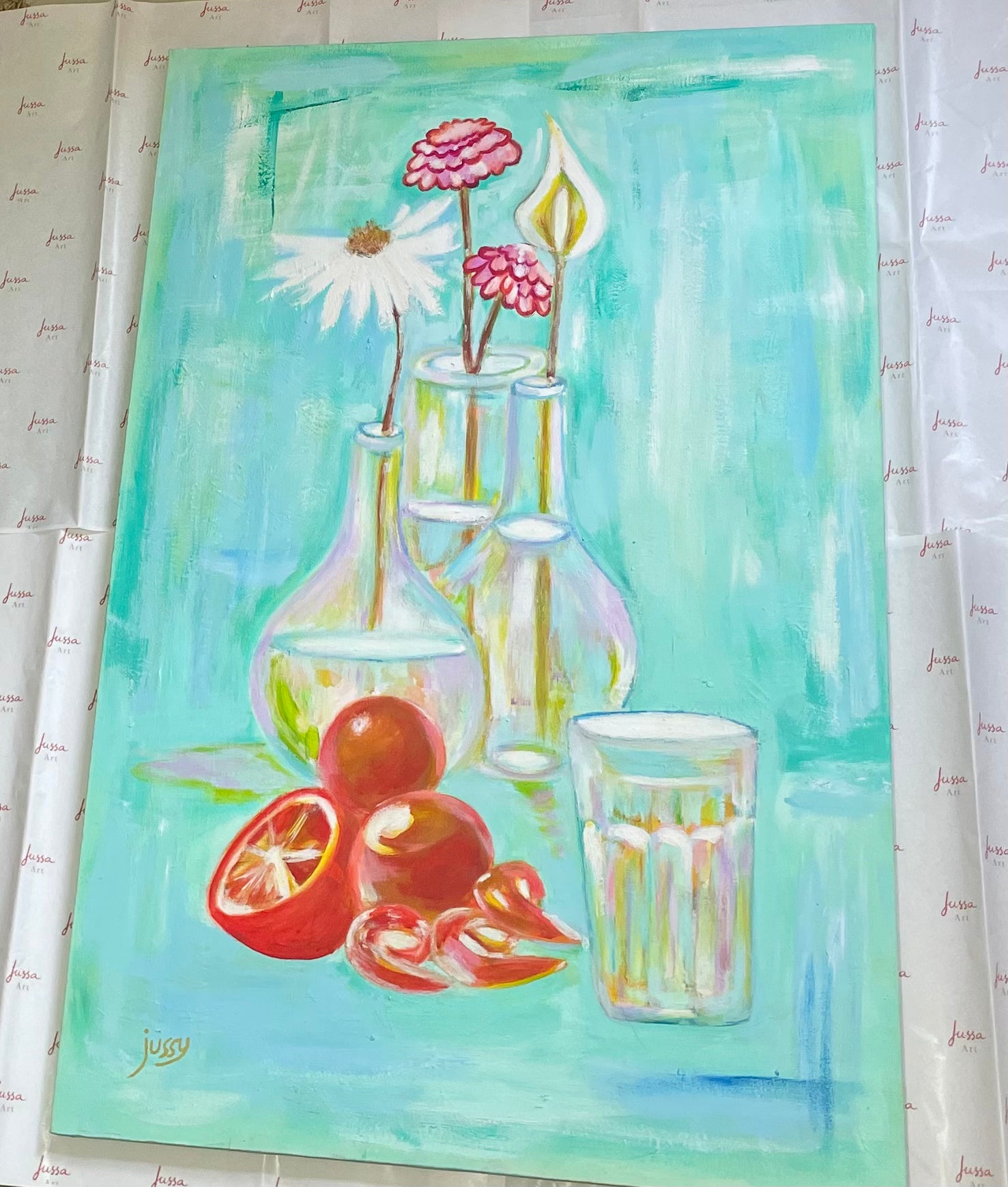 Minha Ceia - 60cm x 90cm, Acrílica Sobre Tela - Obra Original